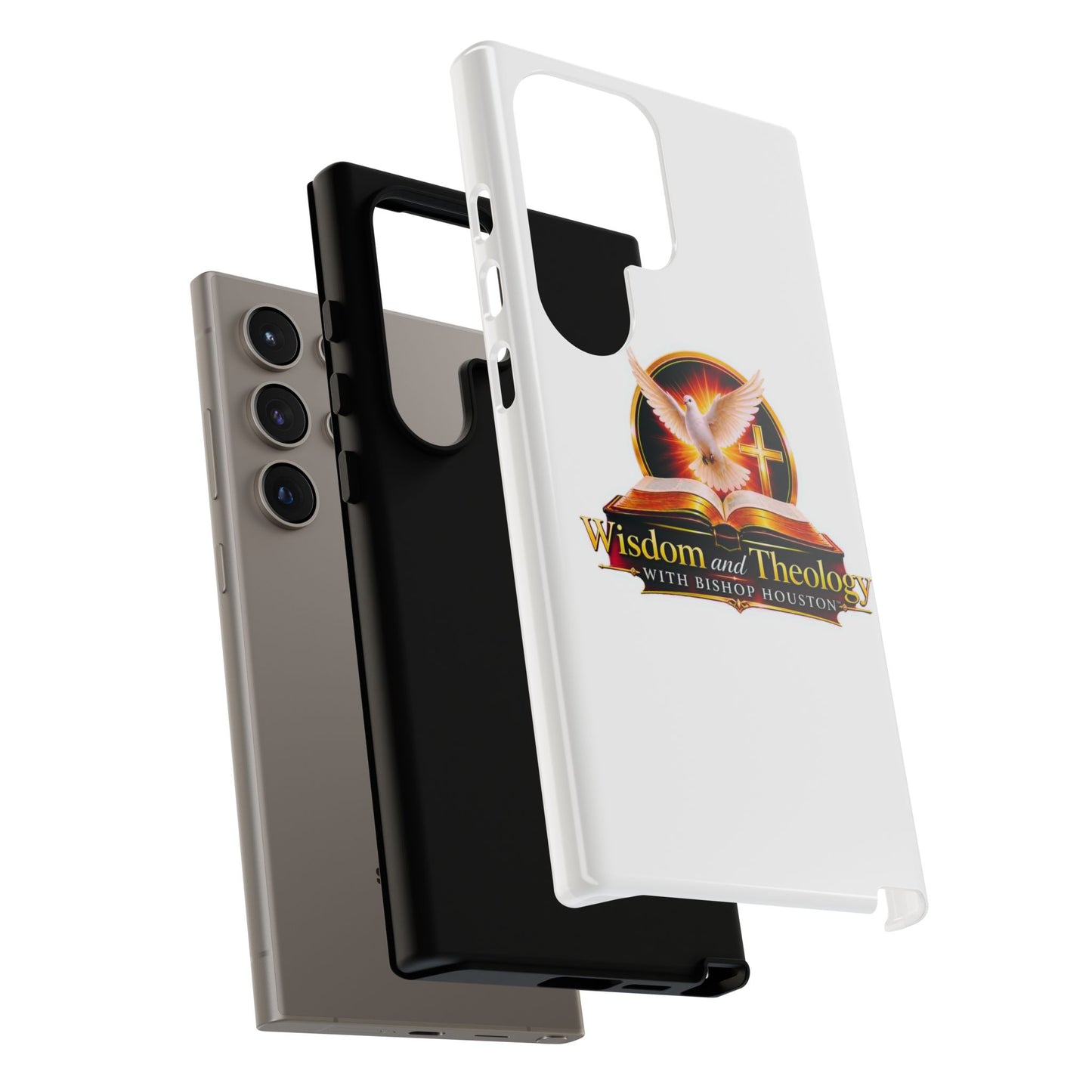 Wisdom and Theology Phone Case — Christian Dove & Cross Protective Tough Case