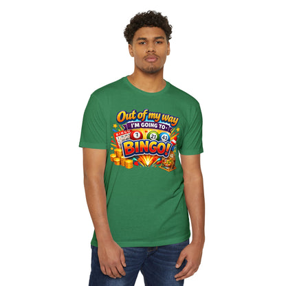 Bingo Enthusiast T-Shirt — "Out of My Way I'm Going to Bingo!" Graphic Tee