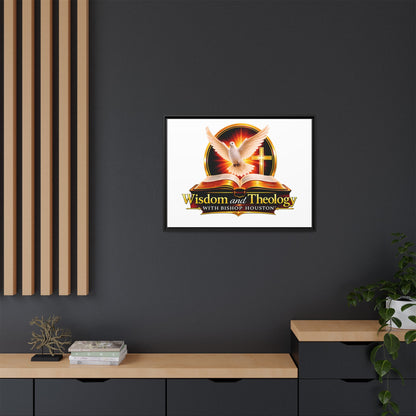 Framed Canvas Print — "Wisdom and Theology" Dove & Bible Wall Art