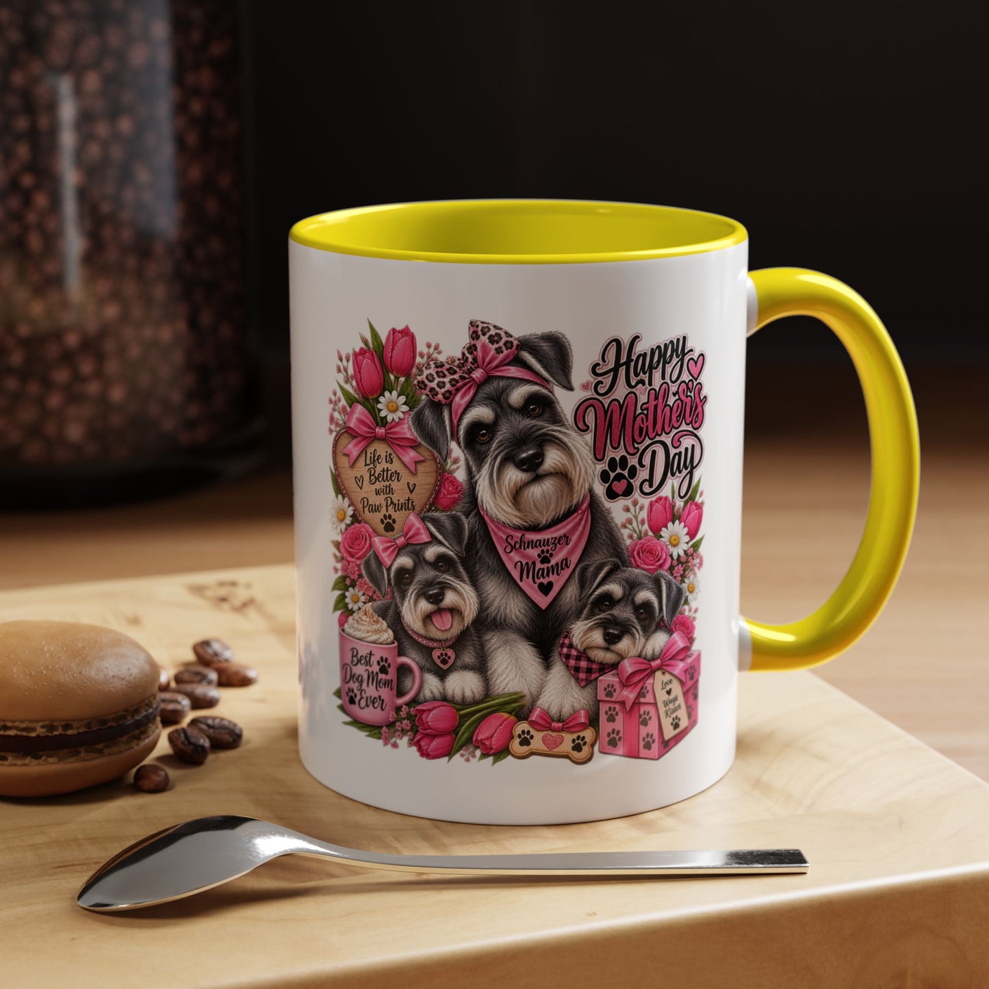 Mother's Day Schnauzer Coffee Mug — Happy Mother’s Day Dog Mom Accent Mug