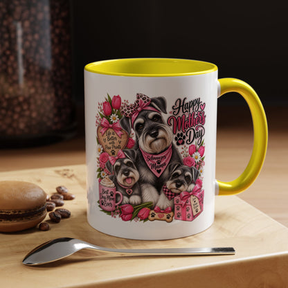 Mother's Day Schnauzer Coffee Mug — Happy Mother’s Day Dog Mom Accent Mug