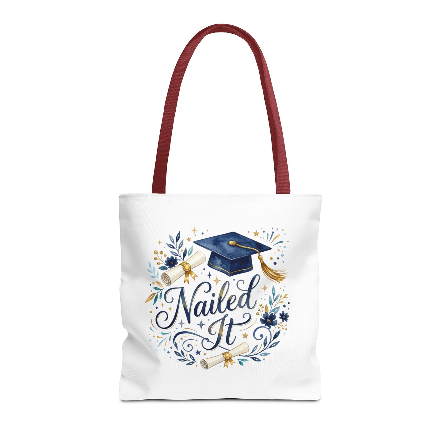 Graduation Tote Bag "Nailed It" – Cap & Diploma Celebration Tote