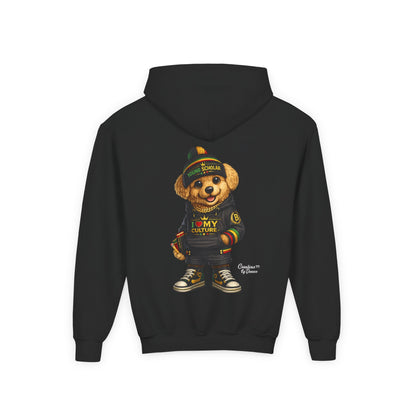 Kids Teddy Bear Hoodie — 'I Love My Culture' Streetwear Youth Sweatshirt