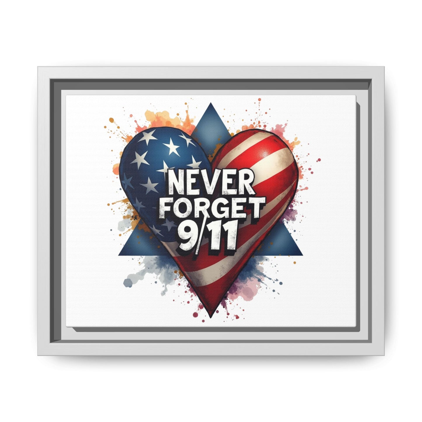 Never Forget 9/11 Framed Canvas Print