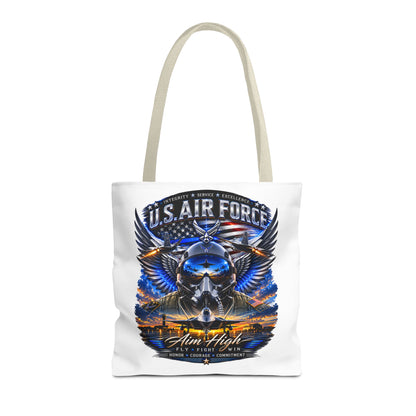 U.S. Air Force Aviator Tote Bag – 'Aim High' Military Pilot Design