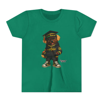 Youth Tee — Scholar Student Bear Graduation Graphic