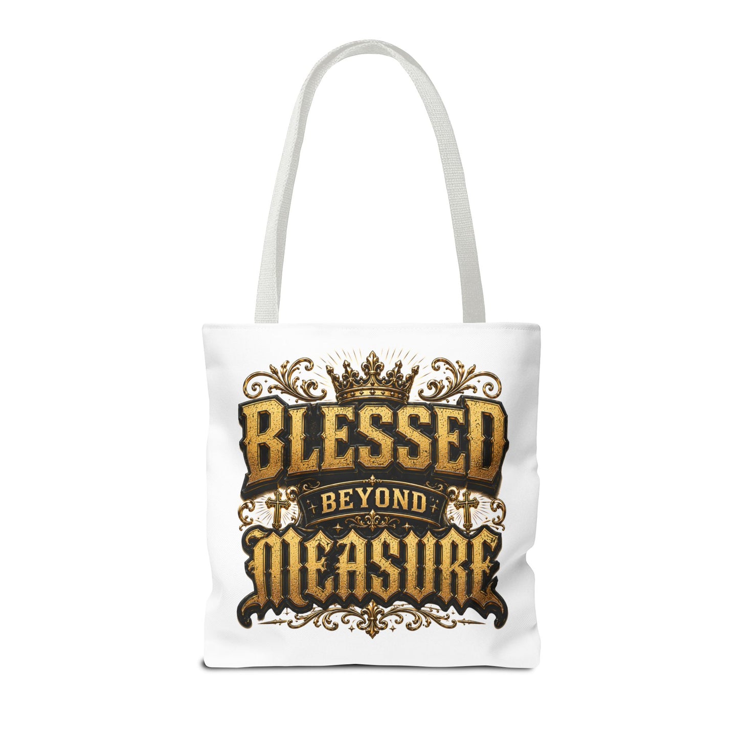 Blessed Beyond Measure Tote Bag — Inspirational Faith Canvas Tote