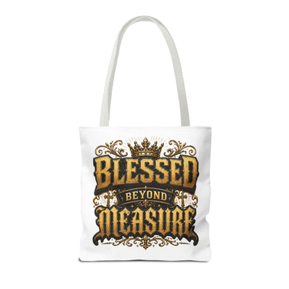 Blessed Beyond Measure Tote Bag — Inspirational Faith Canvas Tote