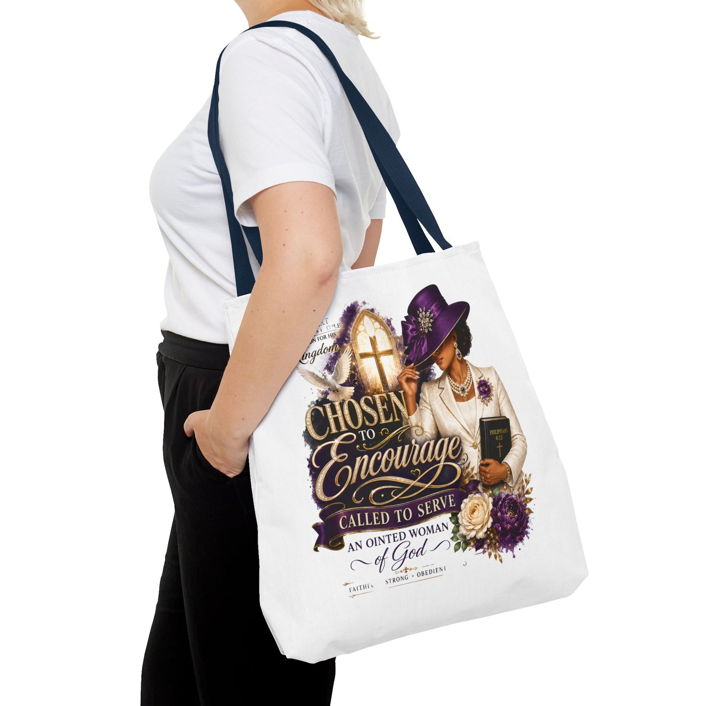 Christian Encourager Tote Bag — "Chosen to Encourage" Design