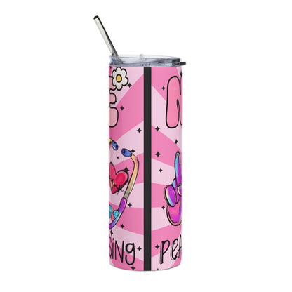 Nurse Love 20oz Stainless Tumbler — Pink Peace, Love & Healing Travel Cup
