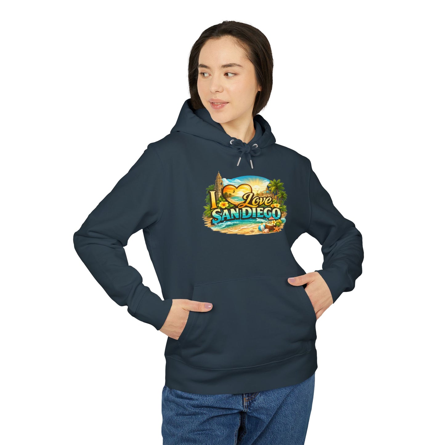 San Diego Beach Hoodie – 'Love San Diego' Vintage Coastal Sweatshirt