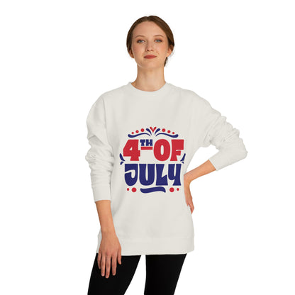 4th of July Sweatshirt — Patriotic Red & Blue Independence Day Crewneck