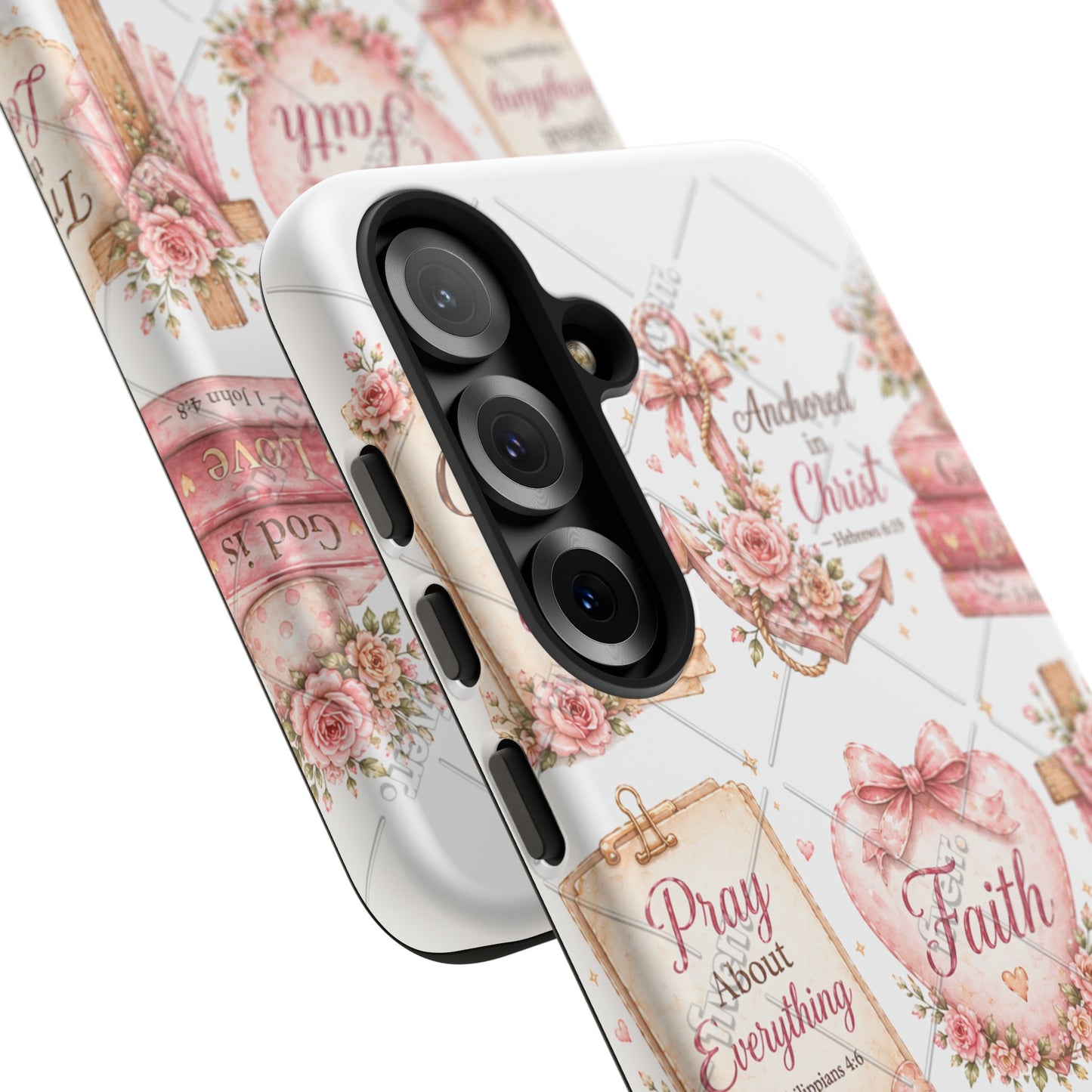 Faith Floral Phone Case – Christian Inspirational Scripture iPhone Cover (Choose Joy, Pray, Faith)