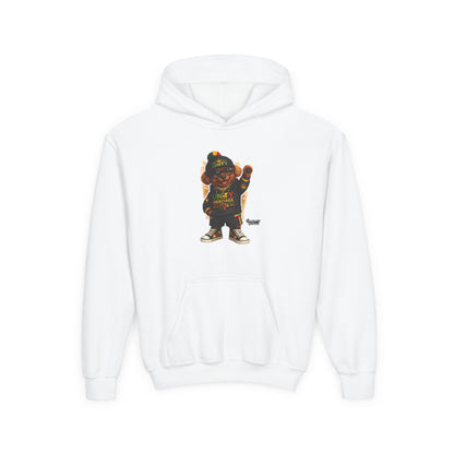 Youth Hoodie — Cool Rasta Bear Graphic Kids Sweatshirt