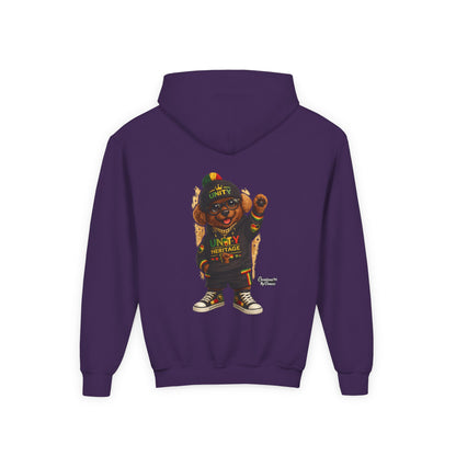 Youth Hoodie — Cool Rasta Bear Graphic Kids Sweatshirt
