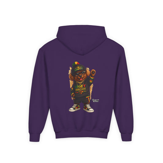 Youth Hoodie — Cool Rasta Bear Graphic Kids Sweatshirt
