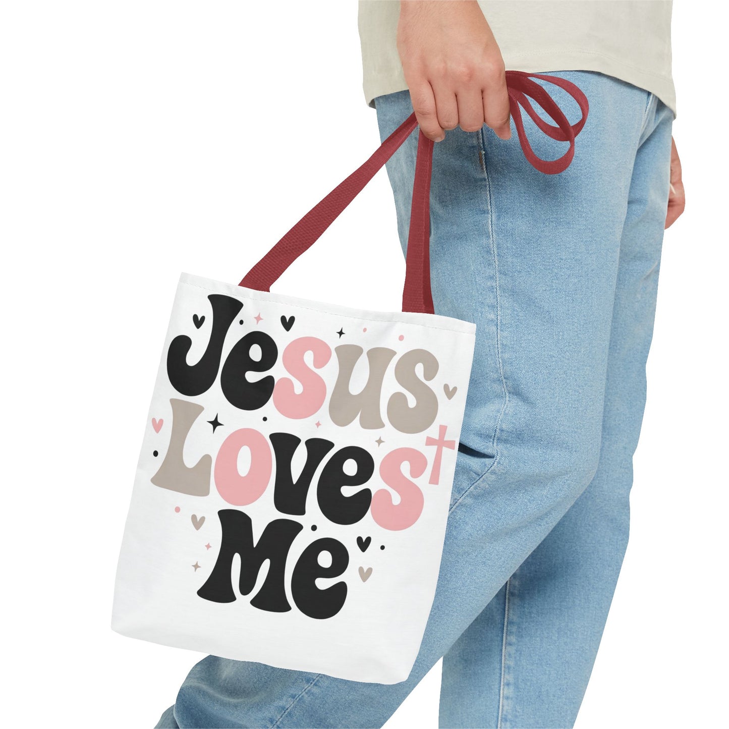 Jesus Loves Me Tote Bag - Faith-Inspired Christian Scripture Canvas Tote