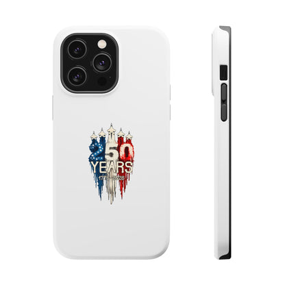 50 Years Patriotic iPhone Case — American Flag Anniversary Magnetic Impact-Resistant Case