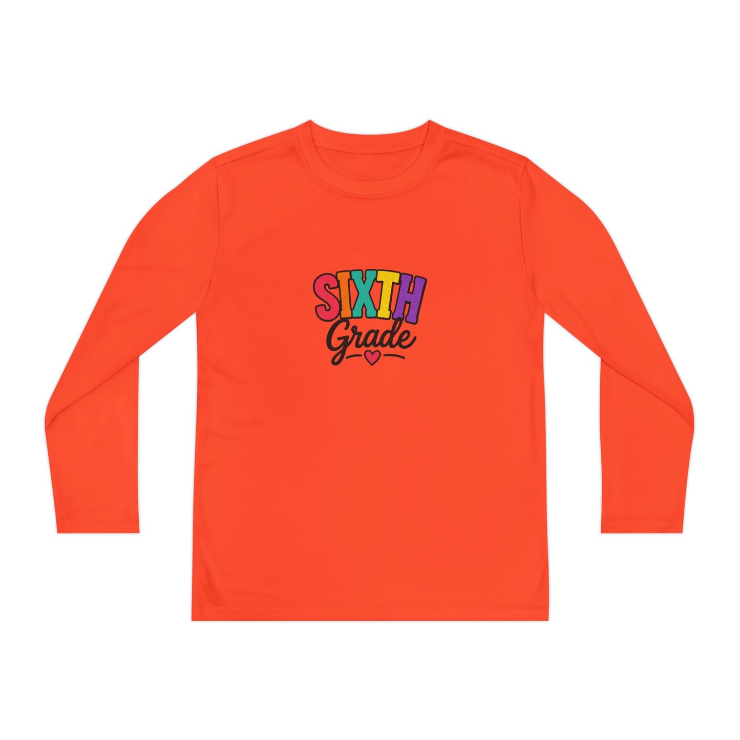 Sixth Grade Youth Long Sleeve Tee - Colorful Back-to-School Shirt