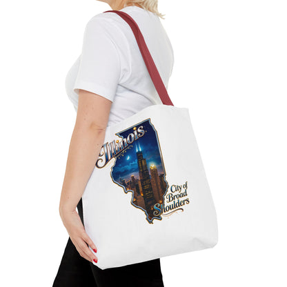 Illinois Skyline Tote Bag — "City of Broad Shoulders" Chicago Night Design