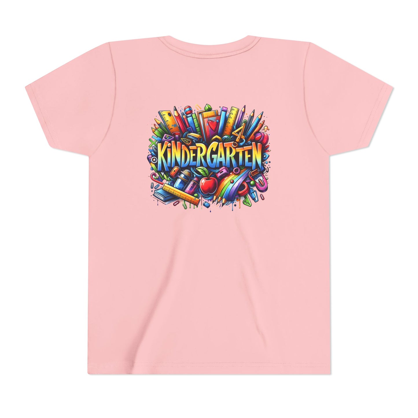 Kindergarten Colorful School Supplies Youth Tee — Back-to-School Kids T-Shirt