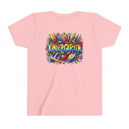 Kindergarten Colorful School Supplies Youth Tee — Back-to-School Kids T-Shirt