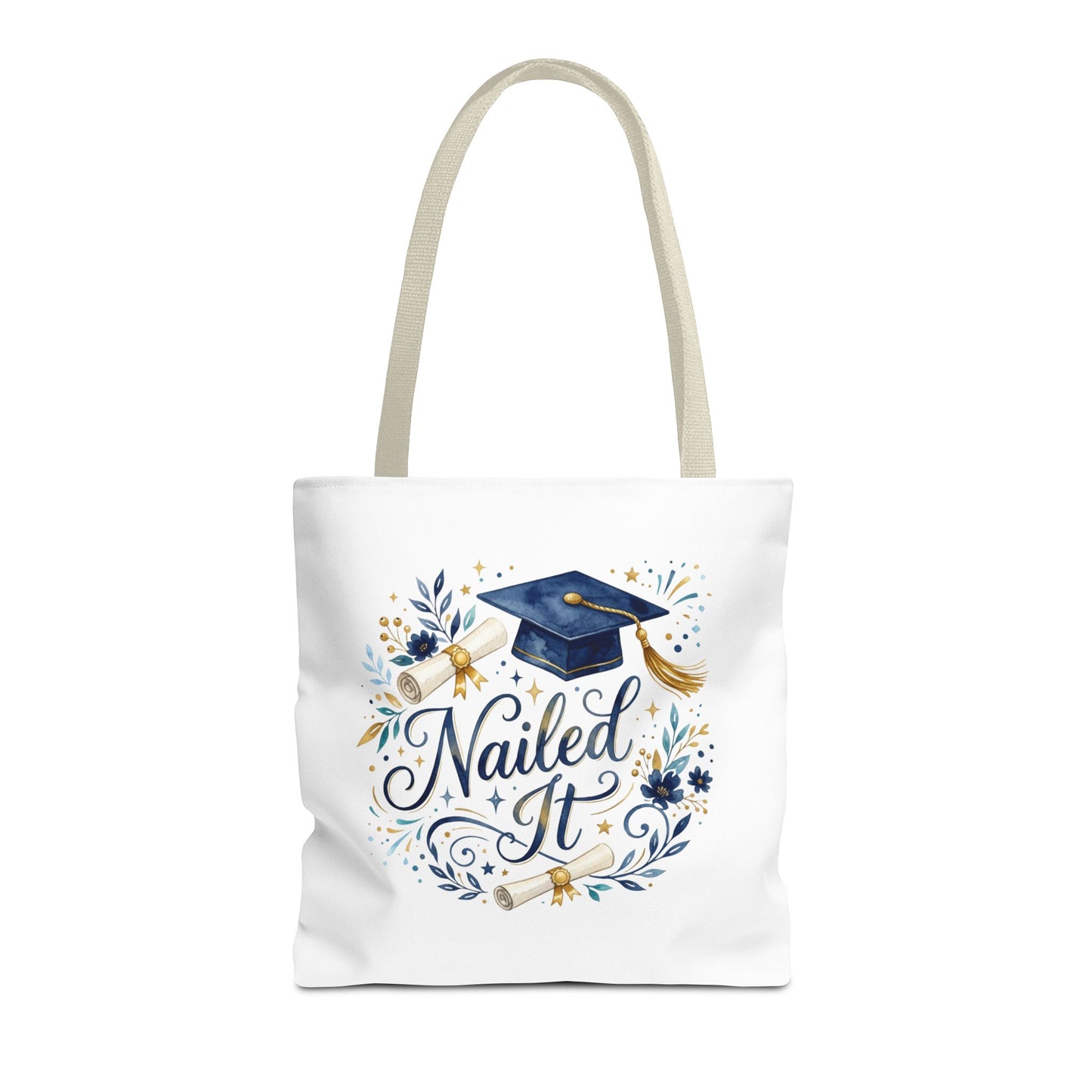 Graduation Tote Bag "Nailed It" – Cap & Diploma Celebration Tote