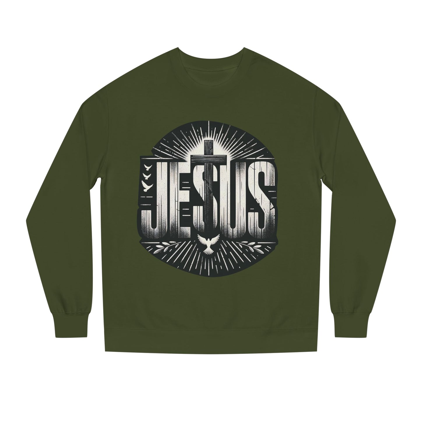 Jesus Graphic Sweatshirt — Vintage Religious Cross & Lamb Crewneck