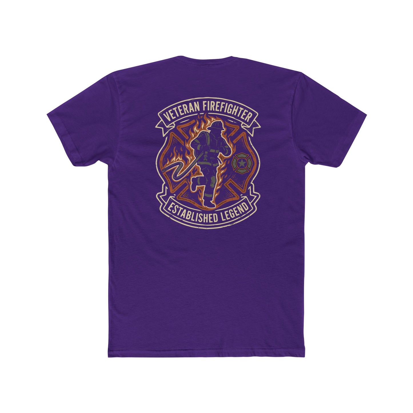 Veteran Firefighter Tee — "Established Legend" Graphic Crew Shirt