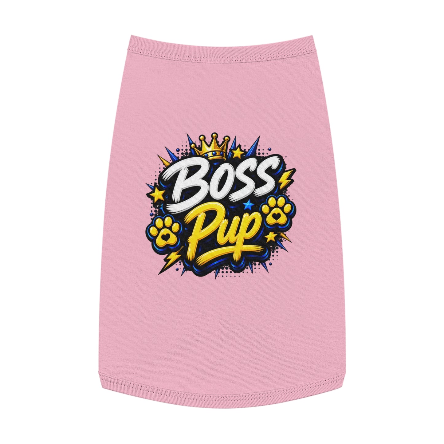 Boss Pup Pet Tank Top — Crowned 'Boss Pup' Graphic Dog Tank