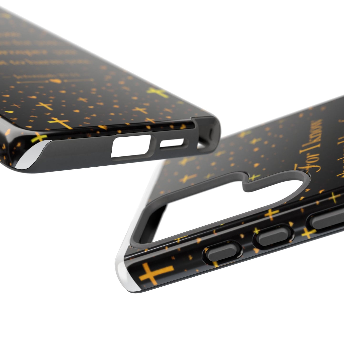 Phone Case — "For I Know" Jeremiah 29:11 Gold Cross Christian Tough Case