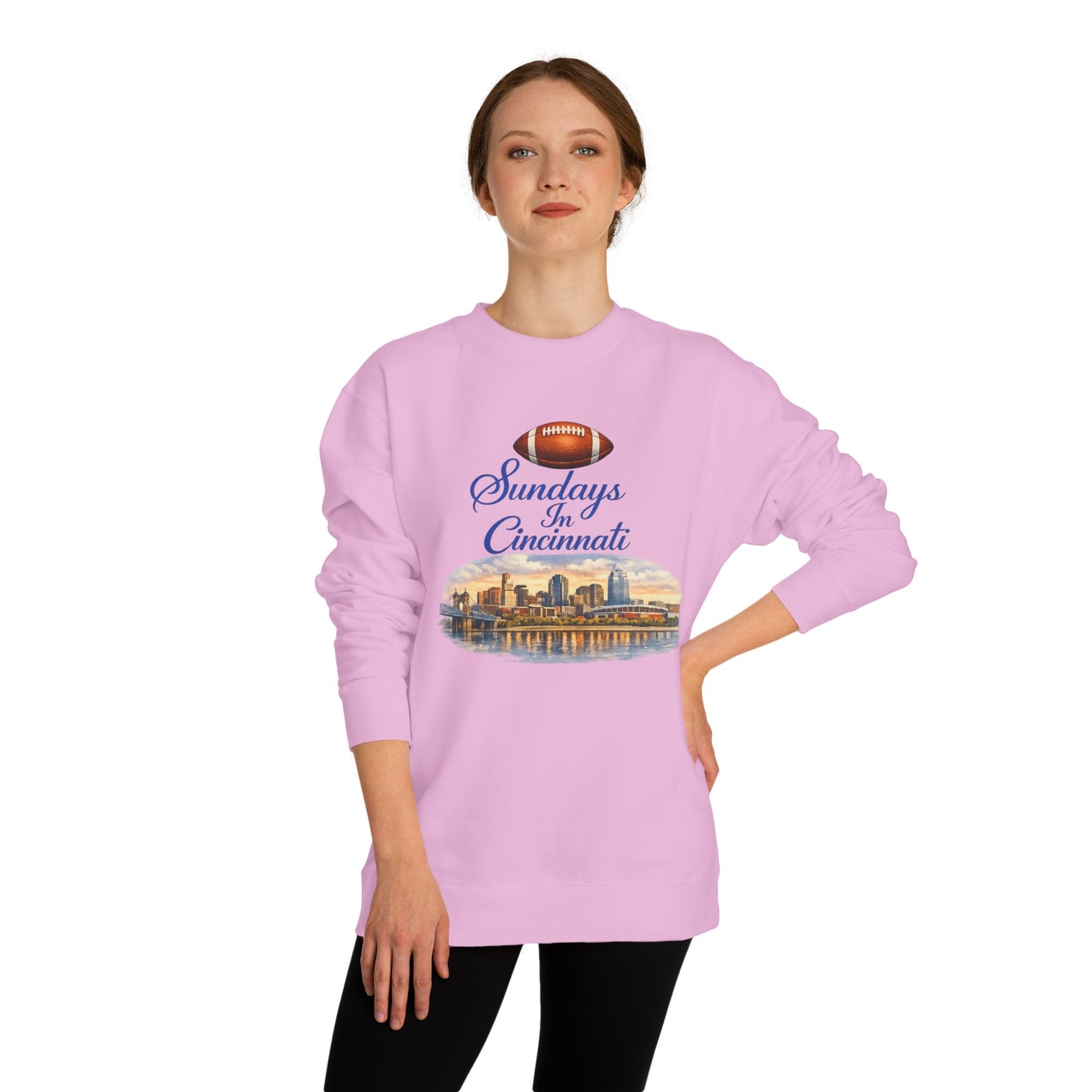 Sundays in Cincinnati Sweatshirt — Cincinnati Skyline Football Crewneck