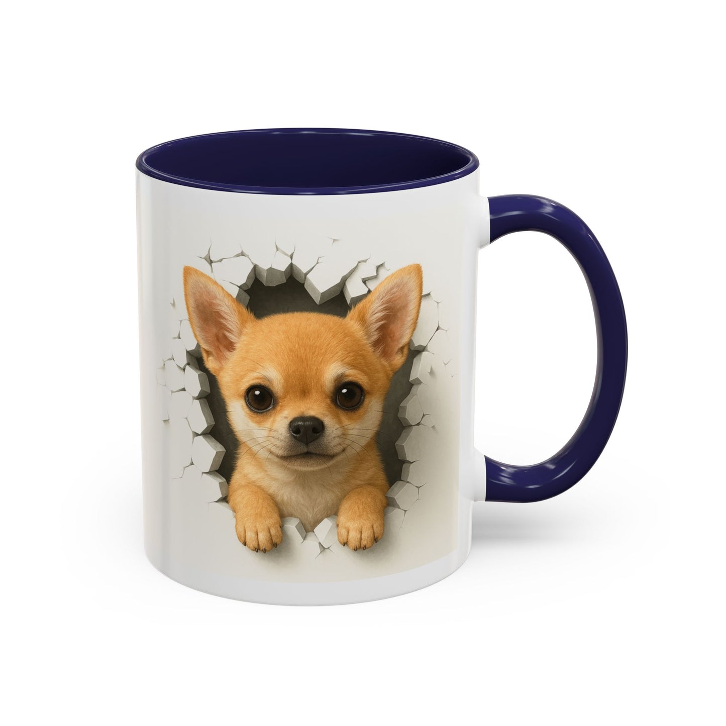 Chihuahua Peek-A-Boo Accent Coffee Mug – Cute Dog Lover Gift (11/15 oz)
