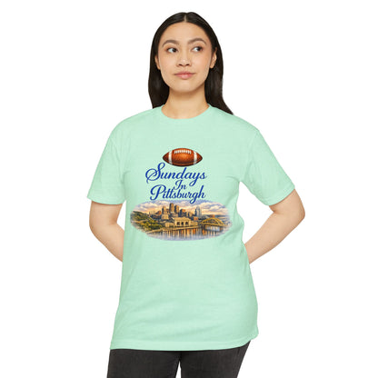Sundays in Pittsburgh T‑Shirt — Vintage Football City Skyline Tee