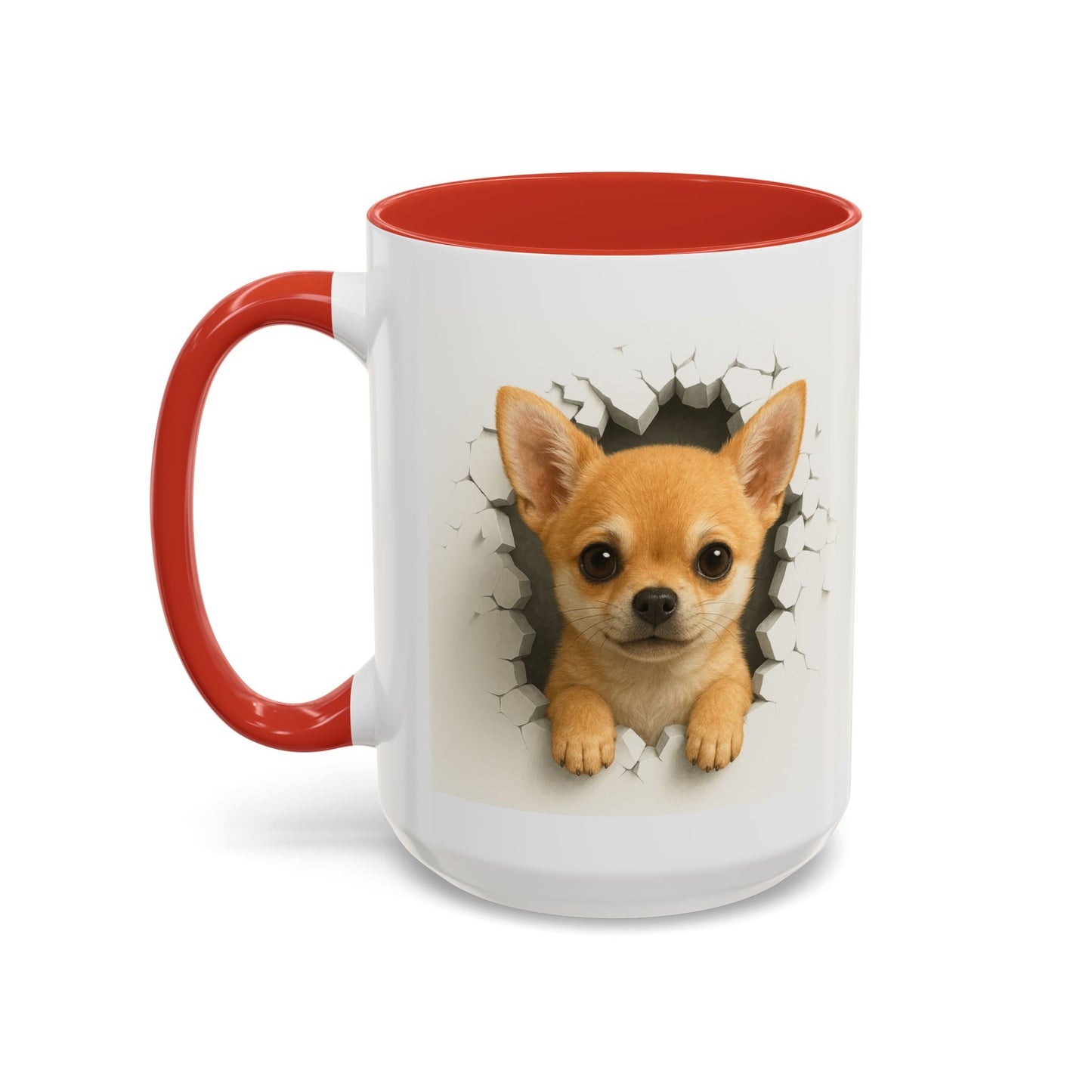 Chihuahua Peek-A-Boo Accent Coffee Mug – Cute Dog Lover Gift (11/15 oz)