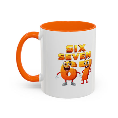 Six Seven Cartoon Number Coffee Mug - Fun Math Teacher Gift (11/15oz)