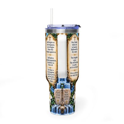 The Lord's Prayer 40oz Vacuum Tumbler — Christian Scripture Travel Mug