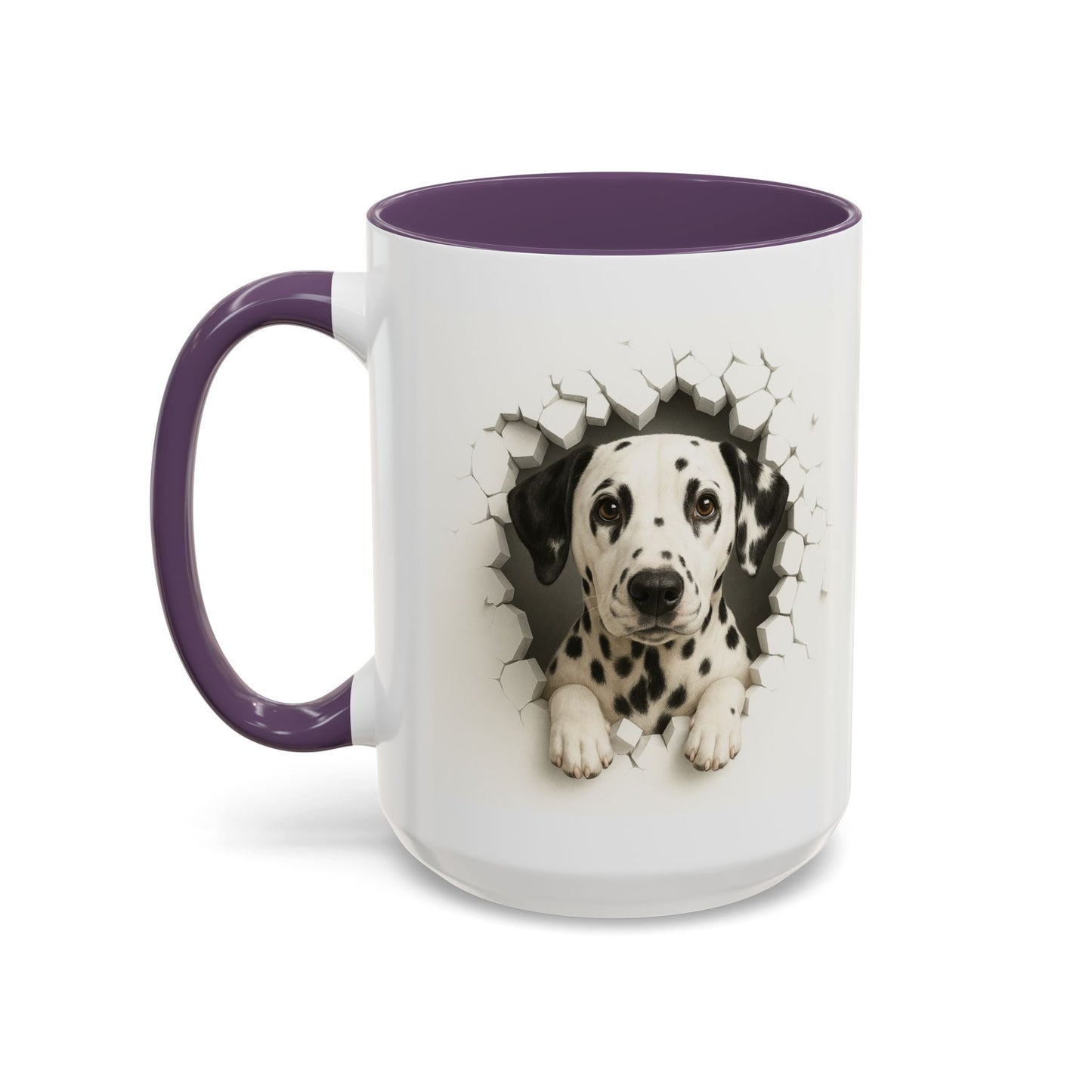 Dalmatian Peekaboo Accent Coffee Mug - Cute Dog Lover Gift (11/15oz)