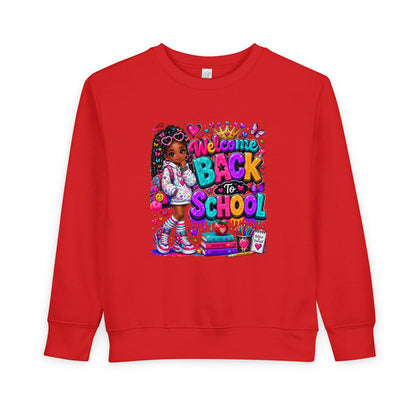 Welcome Back to School Toddler Sweatshirt — Cute African American Girl School Outfit