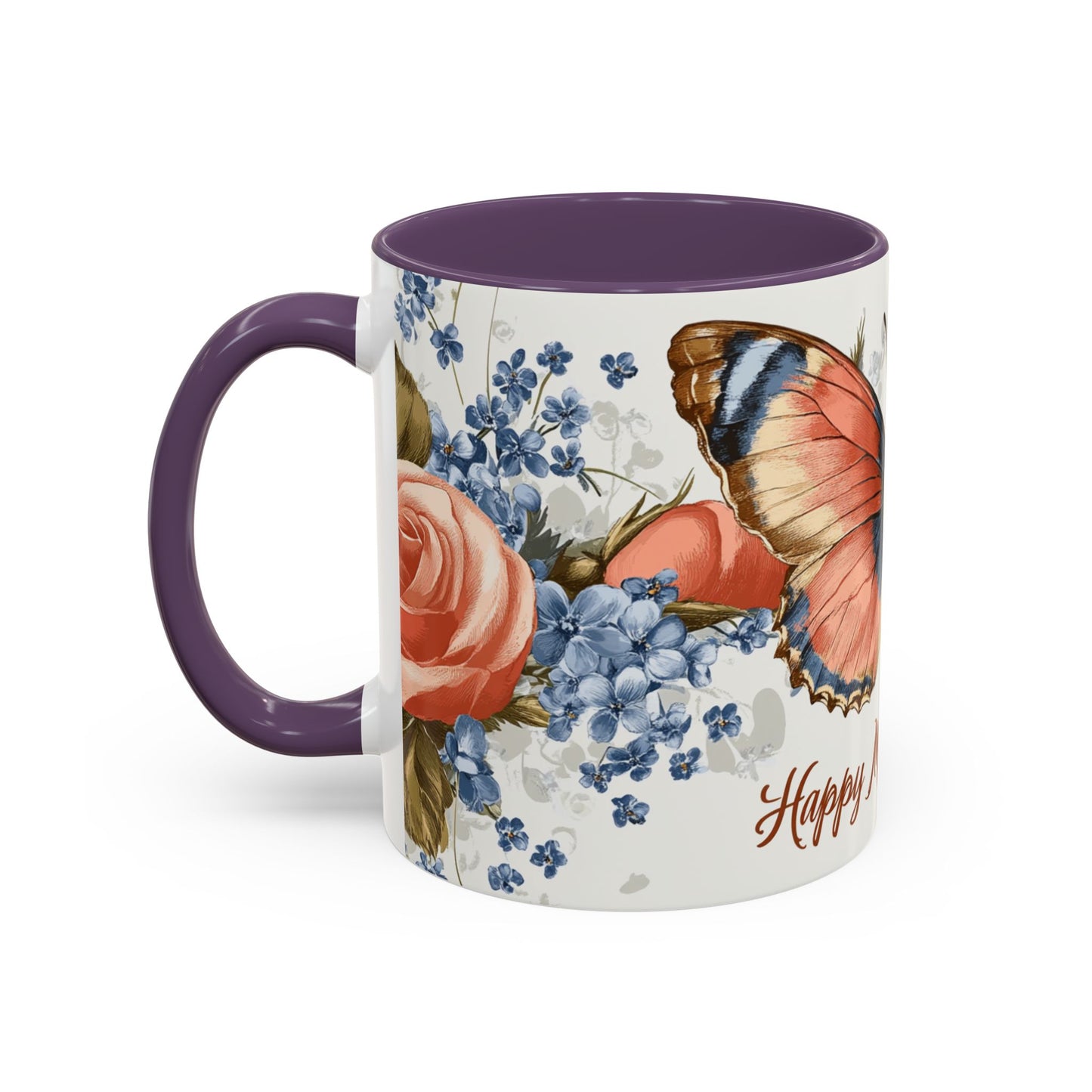 Mother's Day Butterfly Coffee Mug - 'Happy Mother's Day' Floral Accent Mug