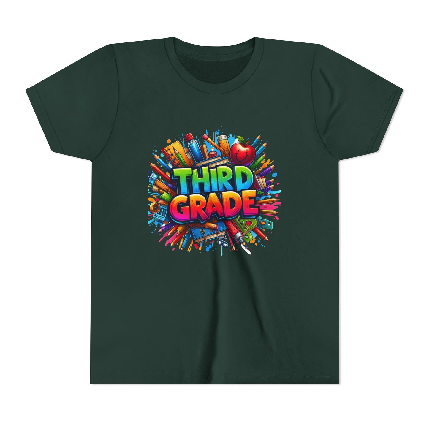 Third Grade Kids' T-Shirt – Colorful School Supplies Back-to-School Tee