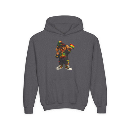 Youth Hoodie — Black Lives Matter Rasta Bear Kids Pullover