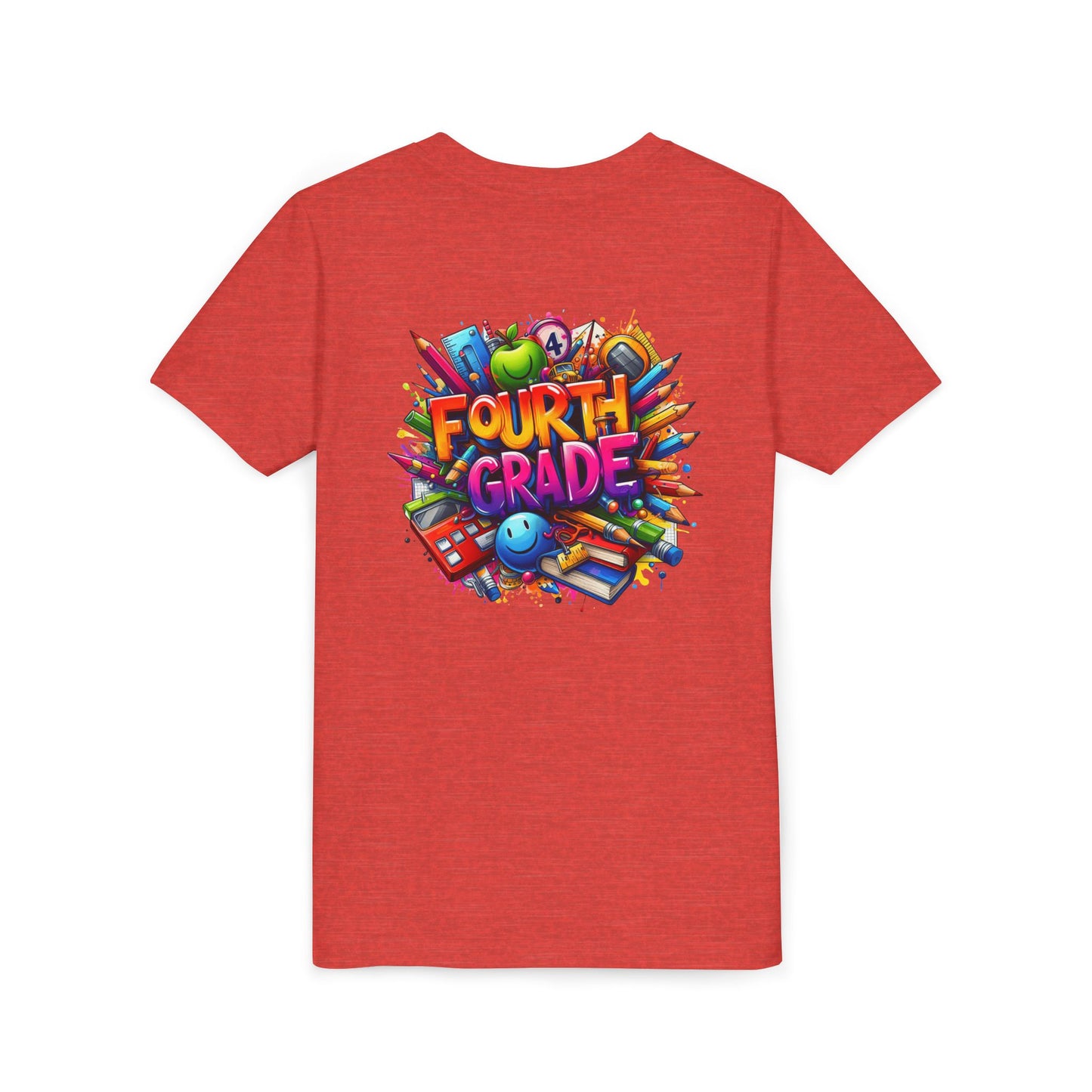 Fourth Grade Youth T‑Shirt – Colorful School Supplies Back to School Tee