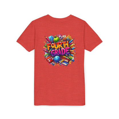 Fourth Grade Youth T‑Shirt – Colorful School Supplies Back to School Tee