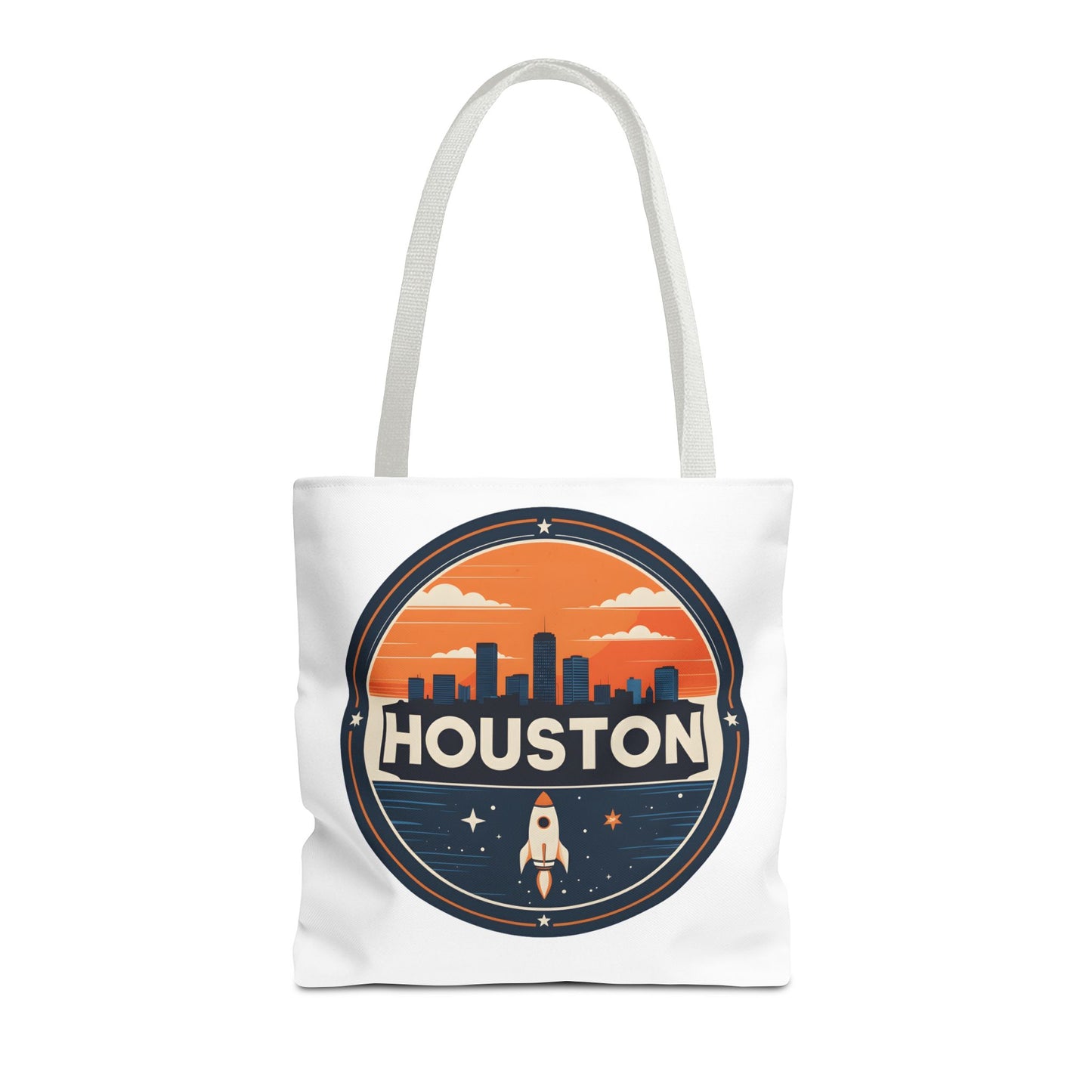 Houston Skyline Rocket Tote Bag – Retro Space City Canvas Tote