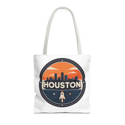 Houston Skyline Rocket Tote Bag – Retro Space City Canvas Tote