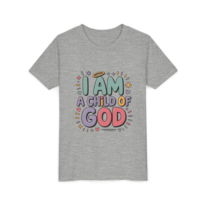I Am A Child of God Youth Tee — Cute Pastel Christian Kids T-Shirt