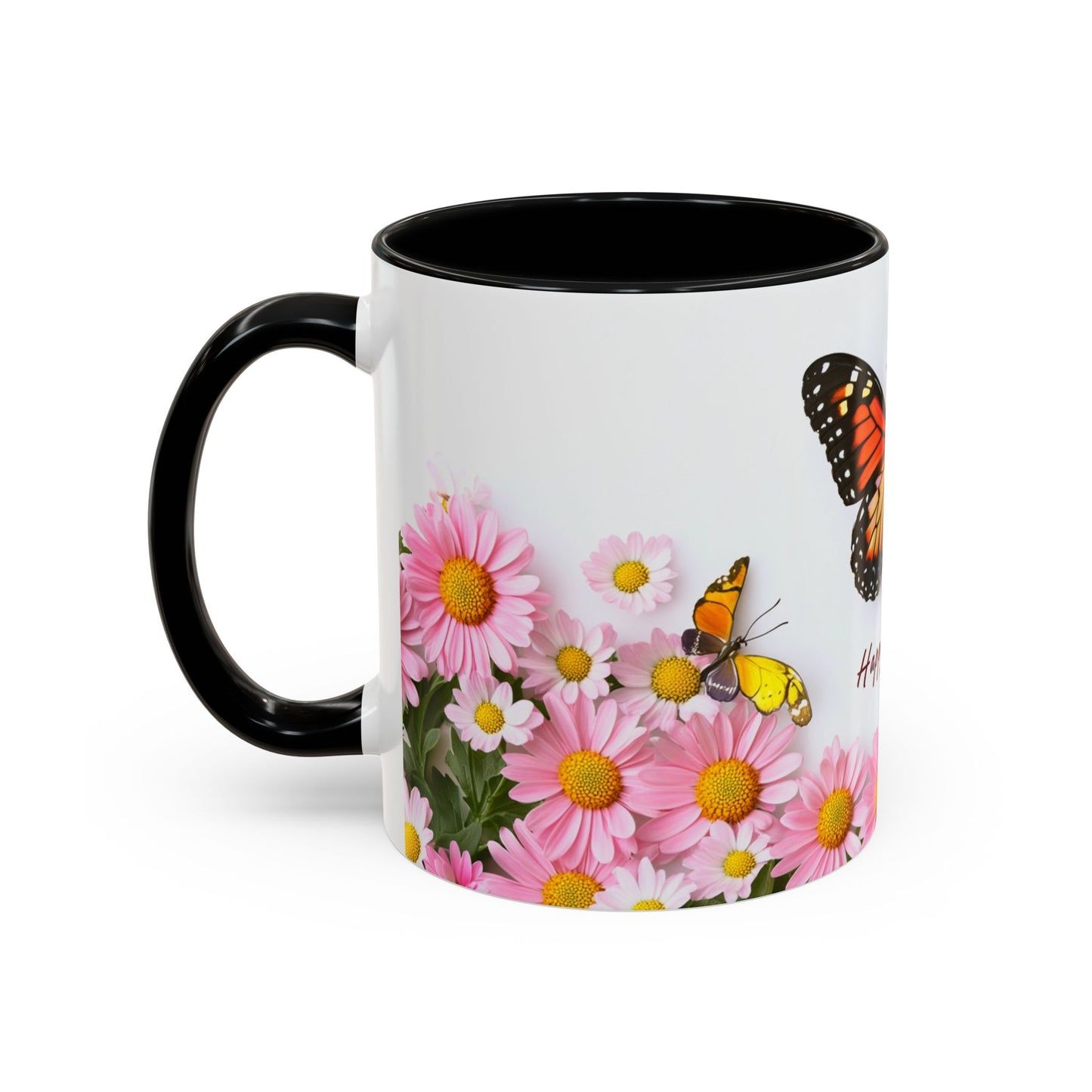 Mother's Day Butterfly Coffee Mug — "Happy Mother's Day" Floral 11/15oz Accent Mug