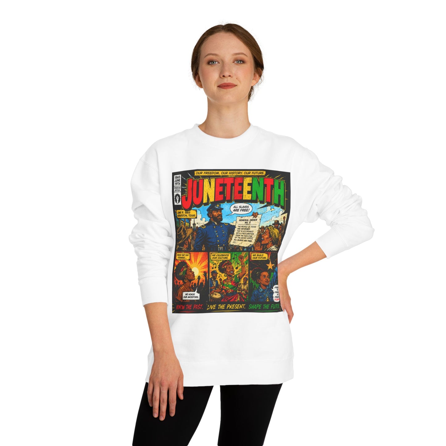 Juneteenth Comic Sweatshirt — Juneteenth Celebration Graphic Crewneck