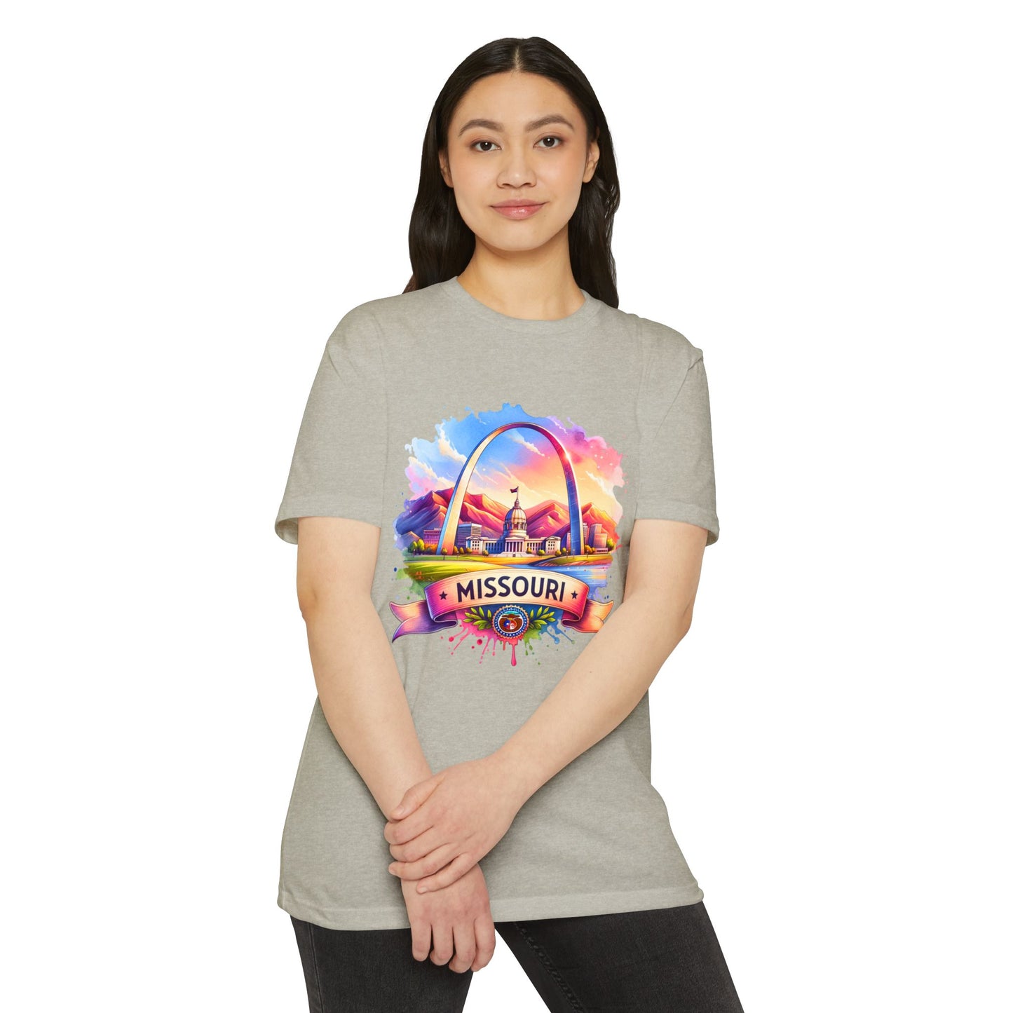Missouri Skyline T-Shirt — Colorful Gateway Arch Souvenir Tee